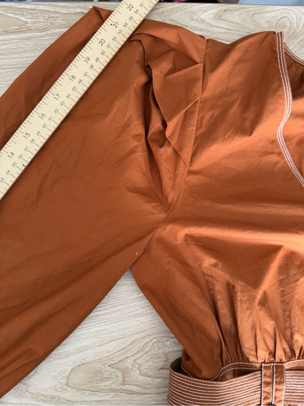 Ulla Johnson 8 Corliss Mini Dress Sumac Fall Autumn Puffy Sleeve Belted Orange - Picture 10 of 11